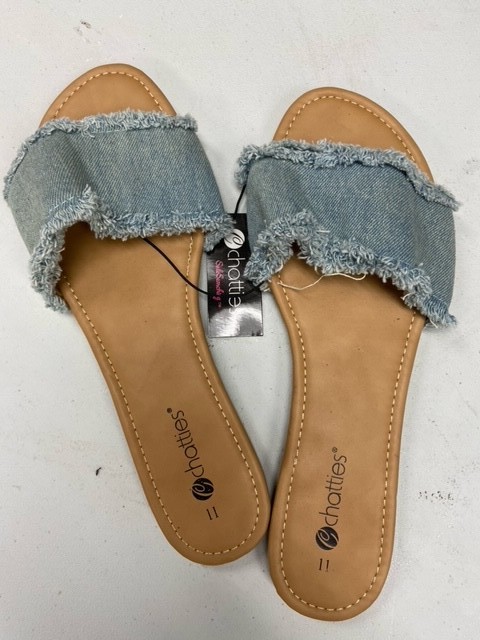 Chatties Ladies Slides – Blue, Choose Size