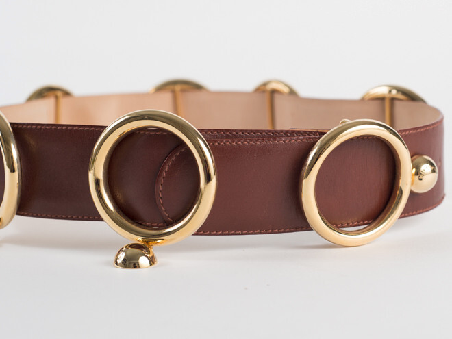 New Moschino Redwall Light Brown leather Belt Size EU 42