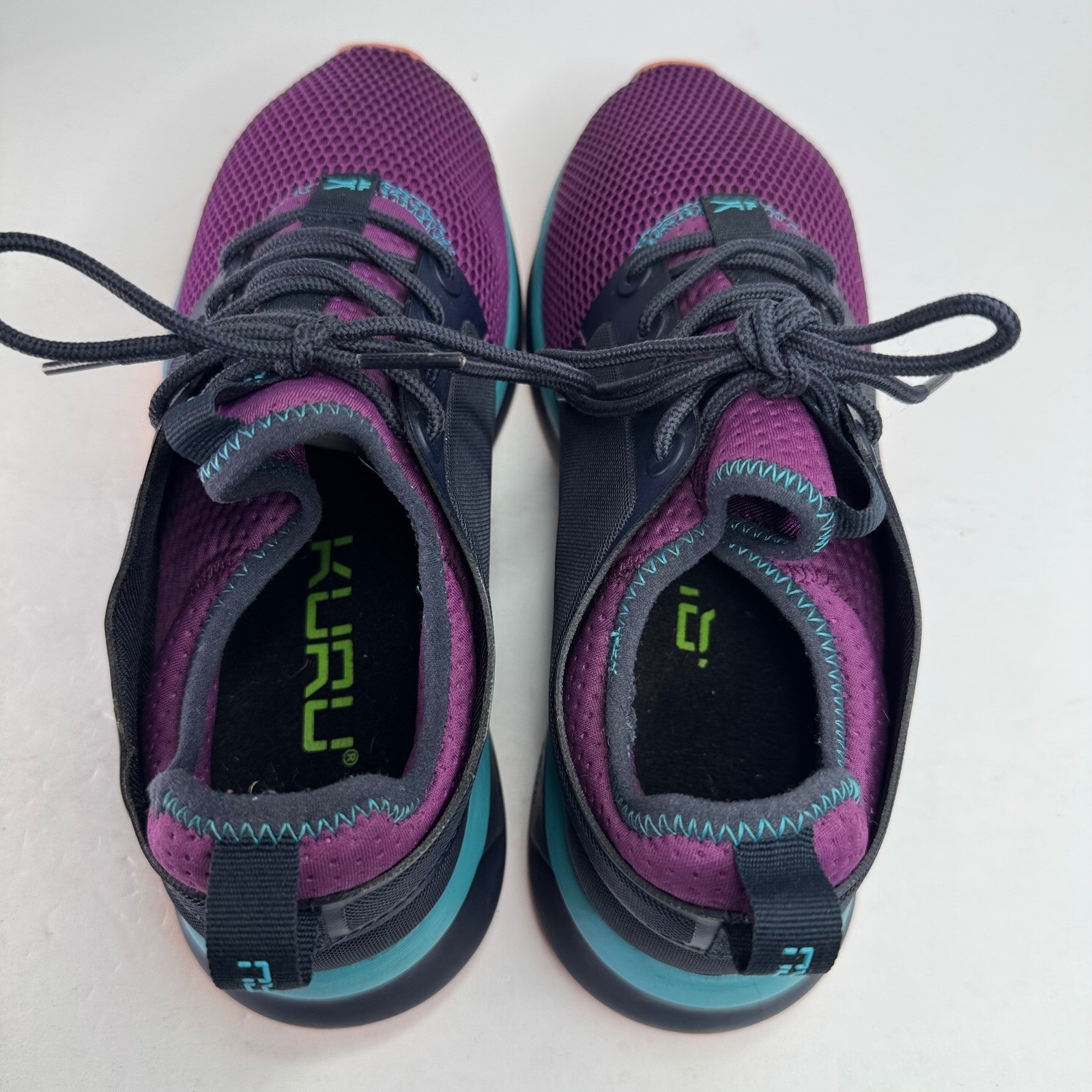 Kuru Atom Womens 8.5 Wide Purple Navy Teal Athletic Walking Running Shoes