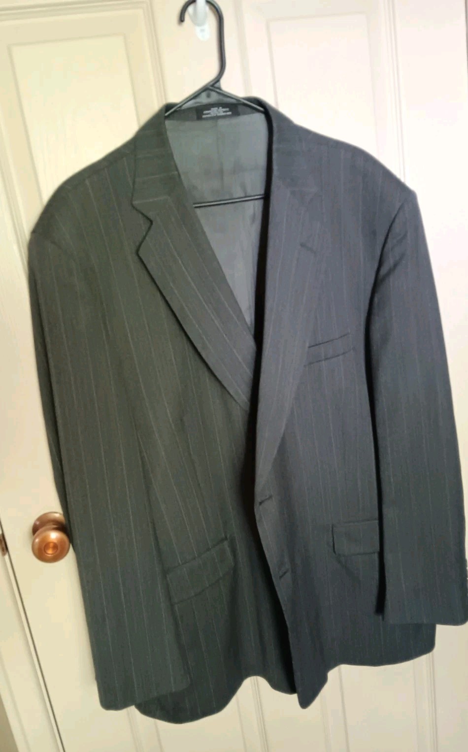 Stafford Gray Pinstripe Wool Herringbone Blazer 2-Button Notch 48R