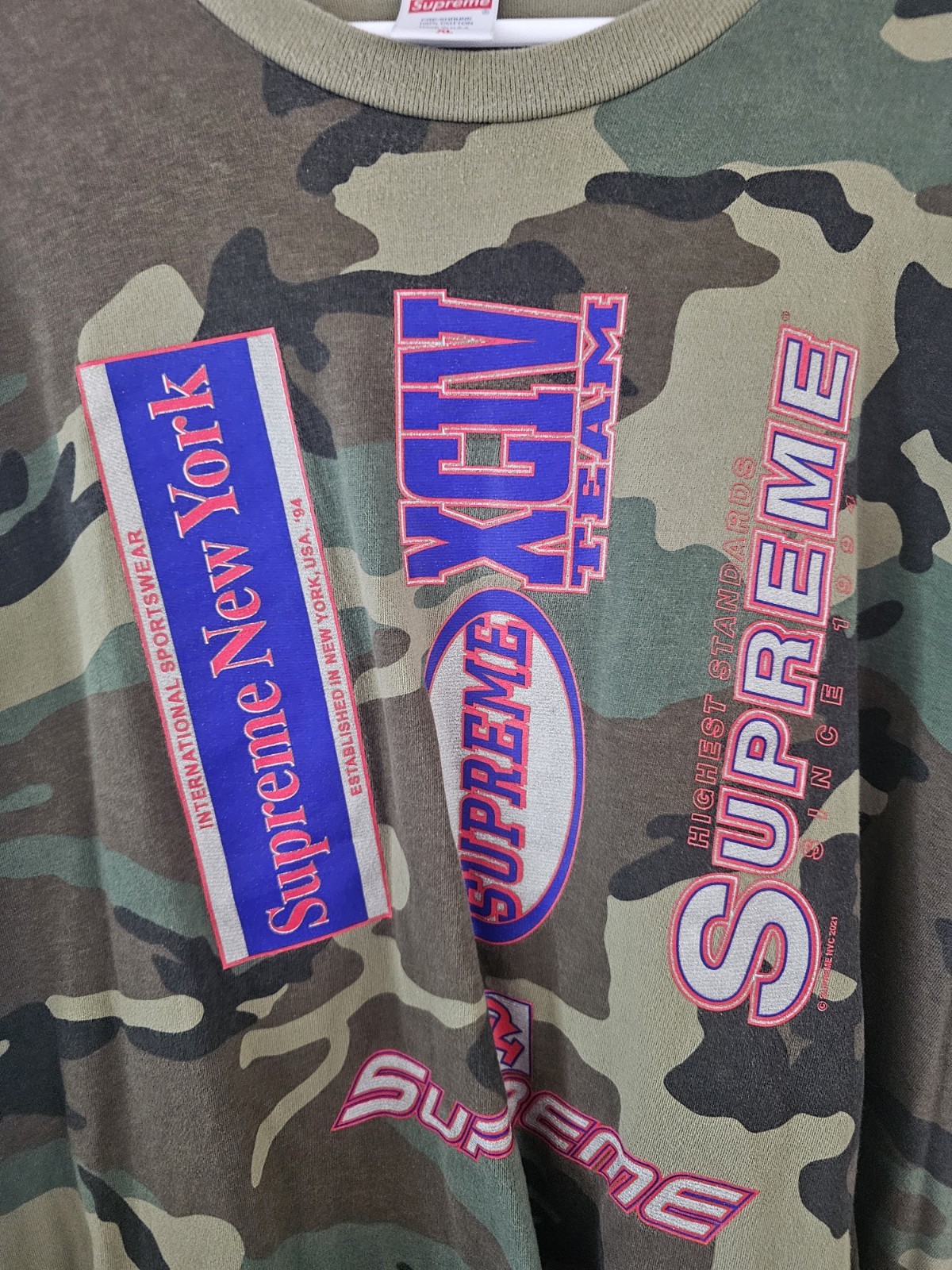 Supreme Multi Logos Tee X-Large FW21 Authentic Camo