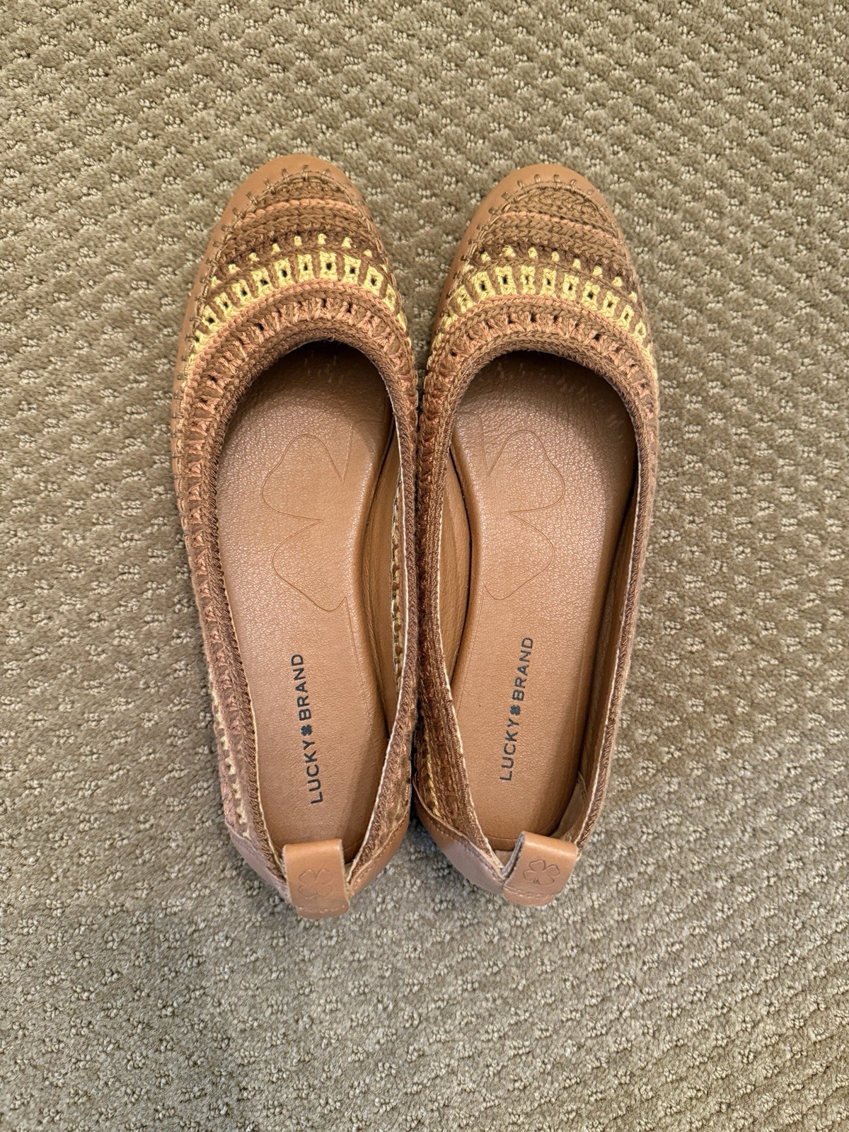Lucky Brand Emmie Multi Sunset Tweed Slip On Ballet Flats Size 9.5