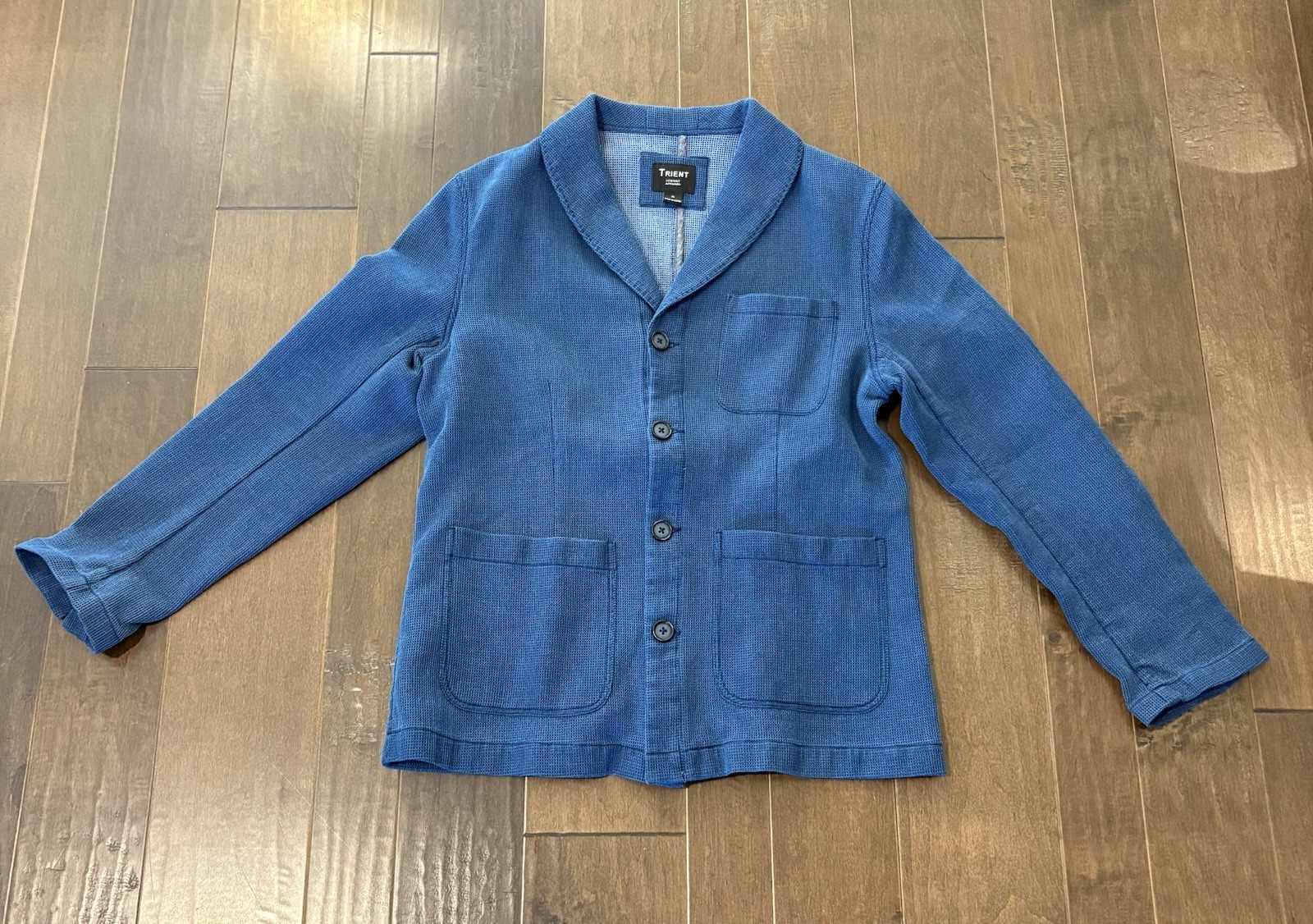 TRIENT XL Blue Shawl Collar Jacket