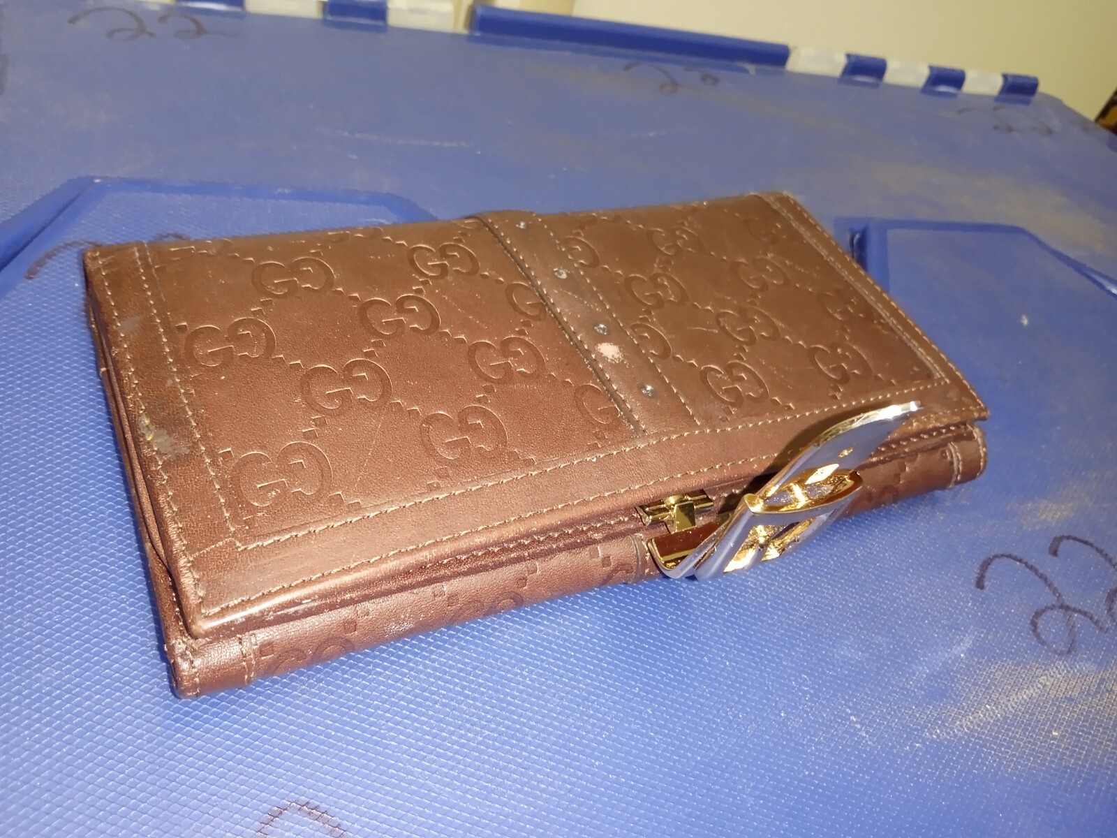 GUCCI Authentic Horse bit Brown Genuine Leather Wallet w/ Original Inserts $699