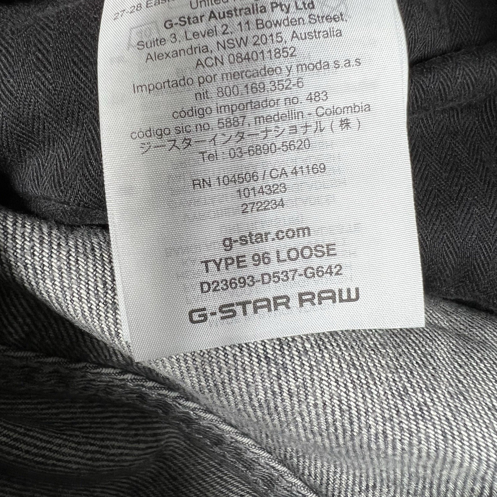 G Star Jeans Raw Type 96 Loose Distressed Zipper Fly Gray Size 32X28 Y2K Style