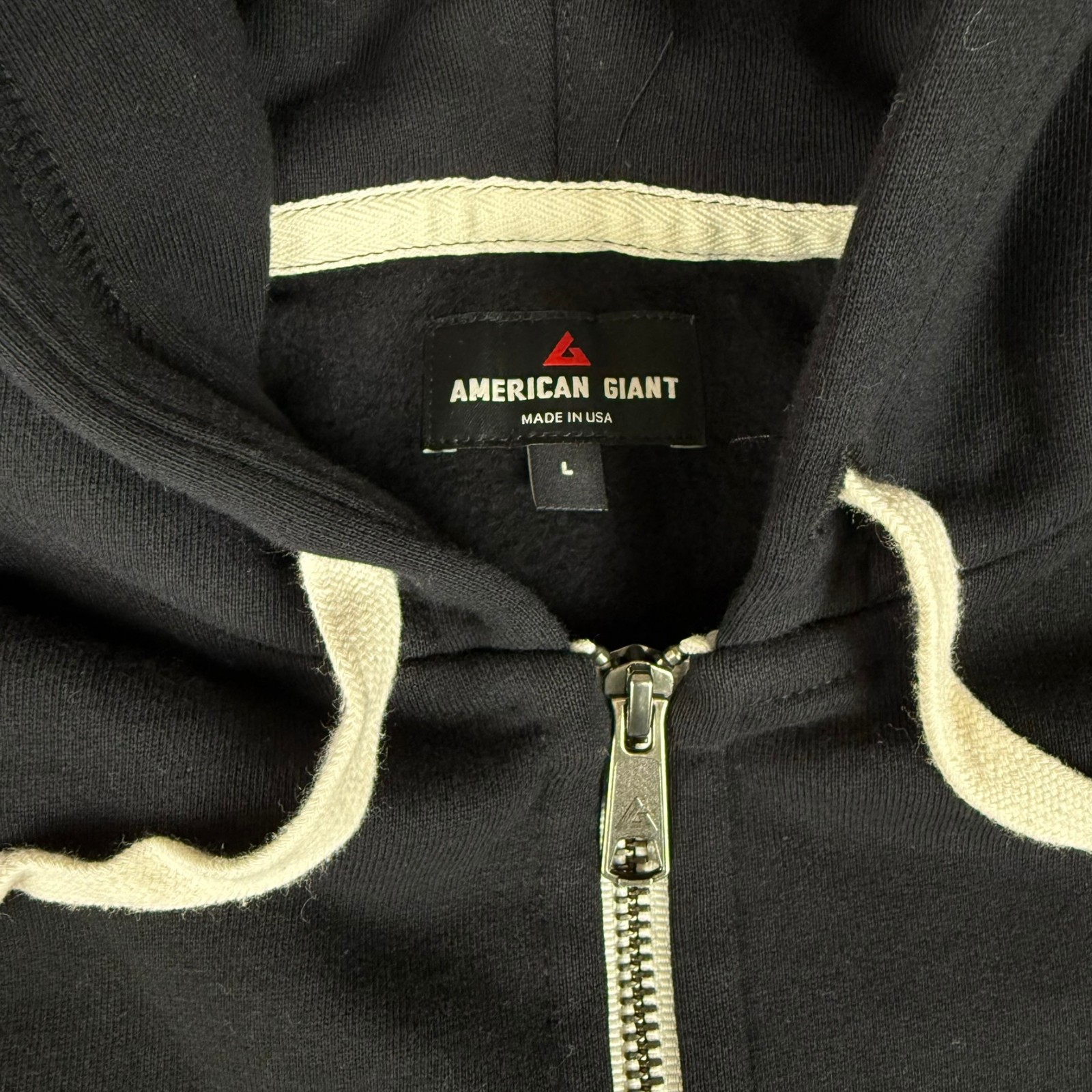 American Giant Midweight Full Zip Hoodie Mens Large Black Fleece $135 USA NWOT