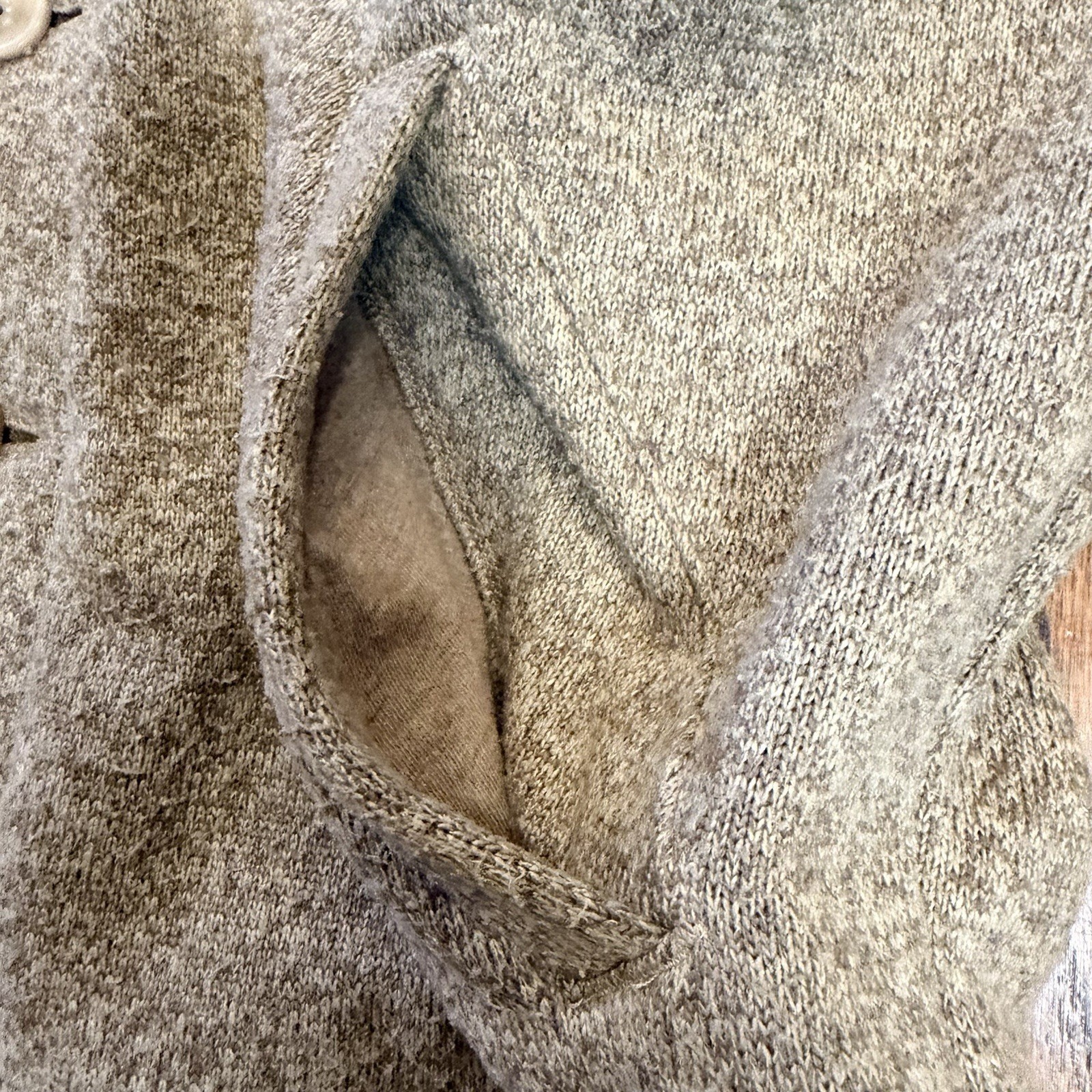 Pendleton Shawl Collar Cardigan Sweater Elbow Patches Medium Oatmeal Tan Grandpa