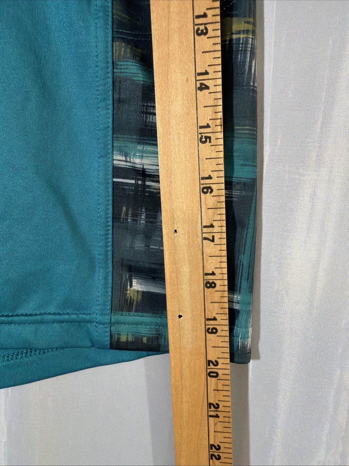 Hylete Above Knee Shorts Men’s L Teal Performance Stretch 9″ Inseam Drawstring