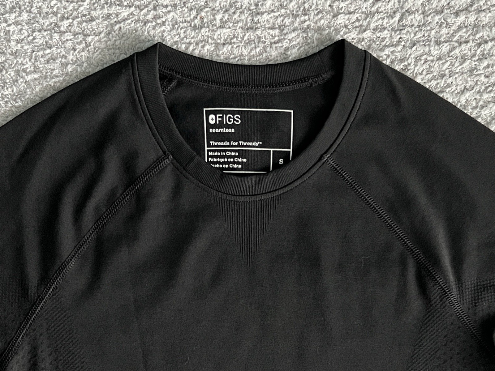 Figs Under Scrub Top Women’s Sz Small Black Salta Seamless Shirt Nursing Medical