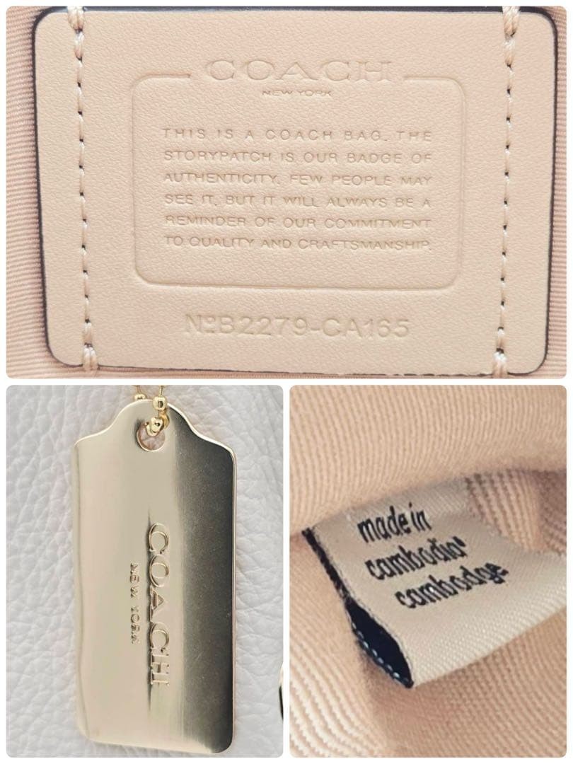 Coach Tote bag CA165 Andy leather Canvas white used in Japan
