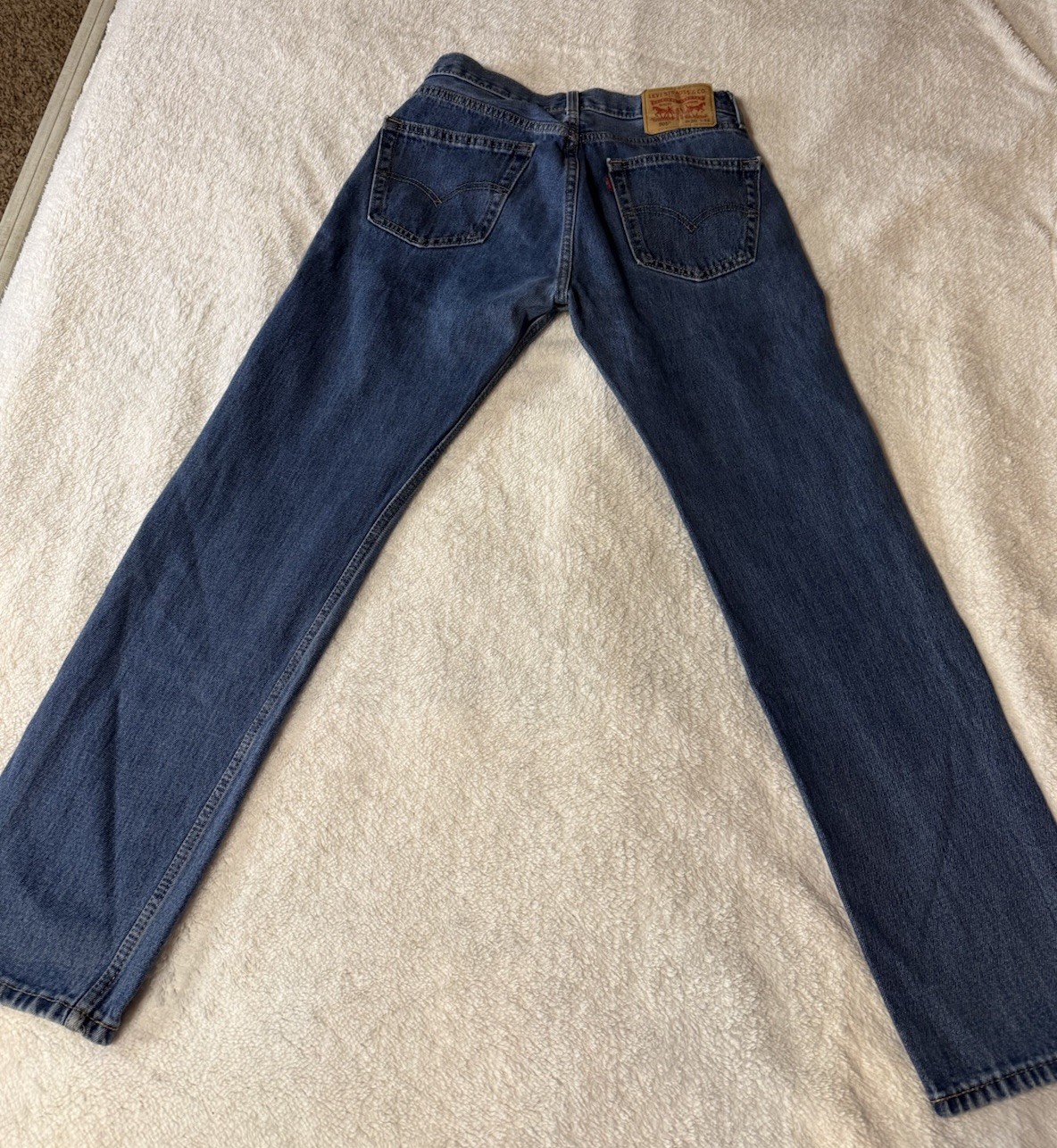 Levi’s 505 Regular Fit Straight Leg Jeans Men’s 30×32 Dark Stonewash Denim