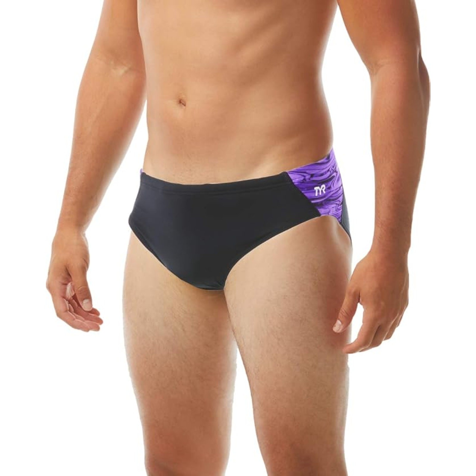 NWT TYR Men’s Hydra Racer Purple Swimsuit Brief sz 32