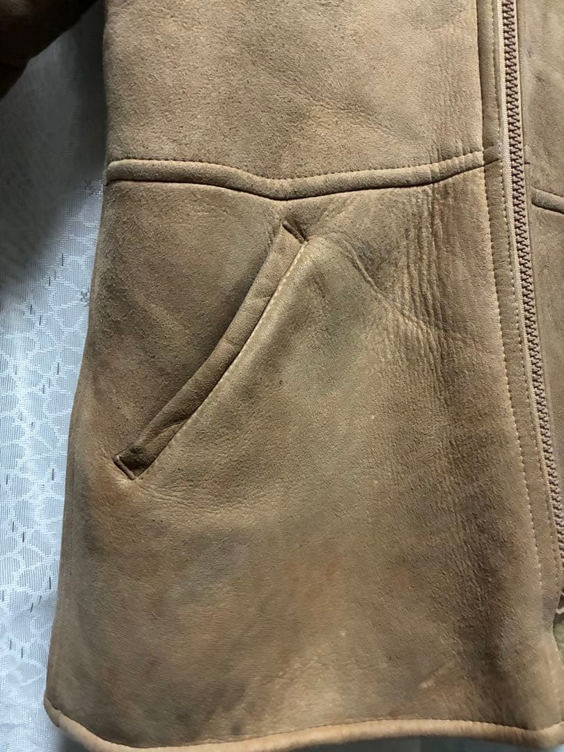 Premium Leather Camel Coat Pre Owned Very Good Condition Japan