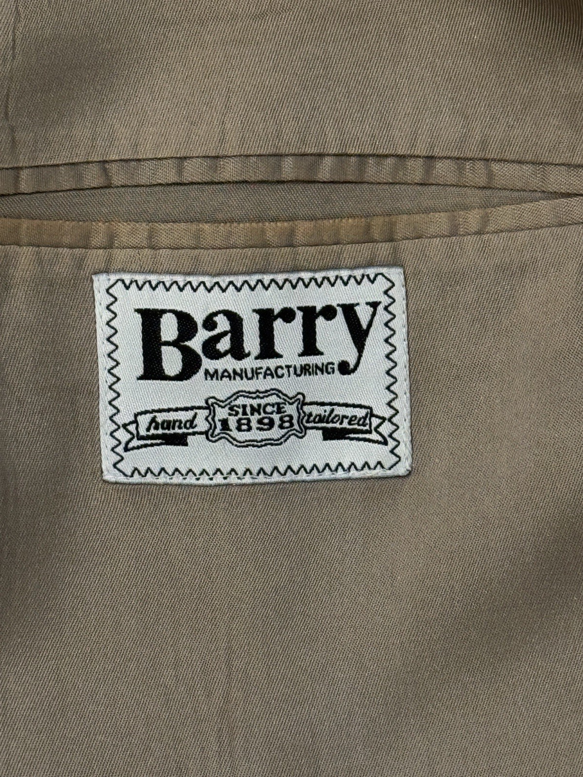 Barry Manufacturing 100% Pure Wool Suit Jacket 5-Button Sports Tan Coat Size 44L