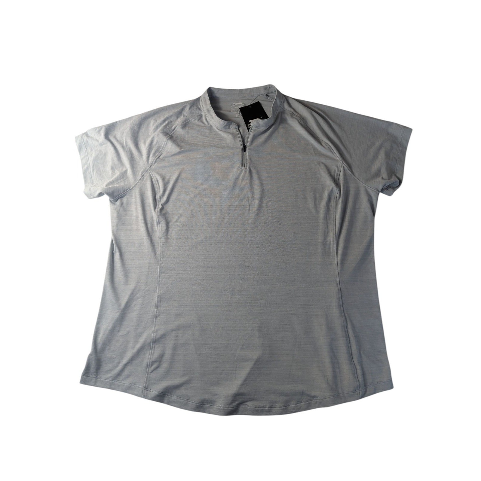 Slazenger Women’s XL HydroDri UPF30 Tech Blade Short Sleeve Zip Golf Shirt Grey