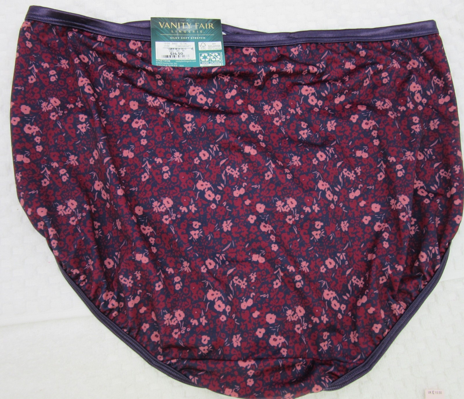 NWT set/3 VANITY FAIR ILLUMINATION HI CUT 13108 MAUVE MIST COSMO GDN STEELE BLUE