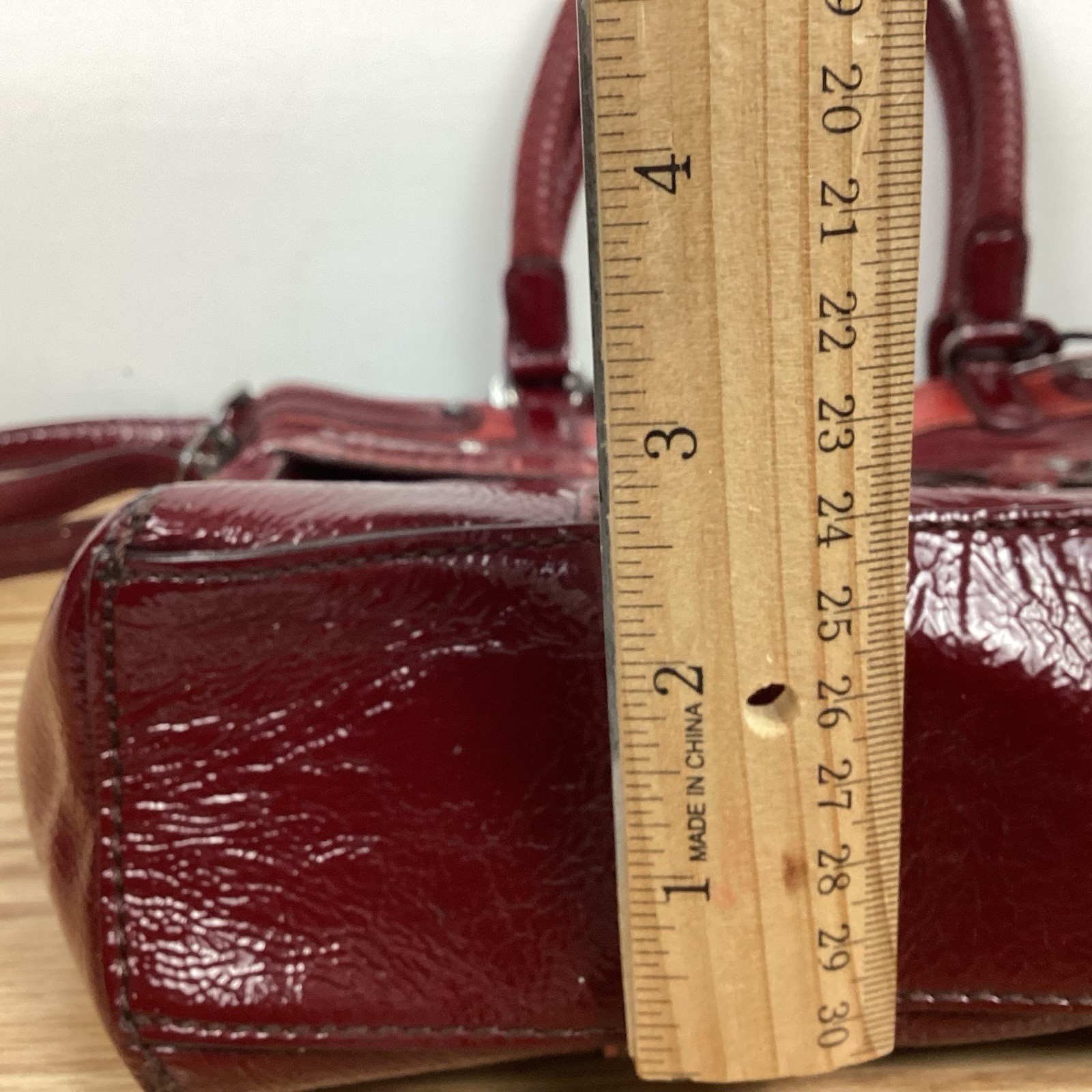 Brighton Kaelan Pocket Tote ORGANIZER Patent Leather Red Med Tote Shoulder Bag