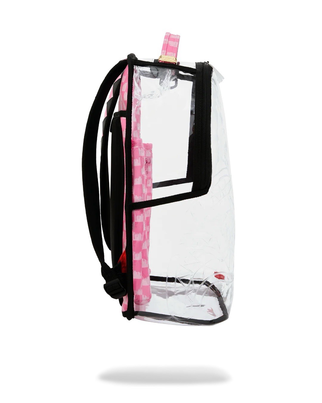Sprayground Pink Drip Clear Backpack PVC Transparent Bookbag School Bag New