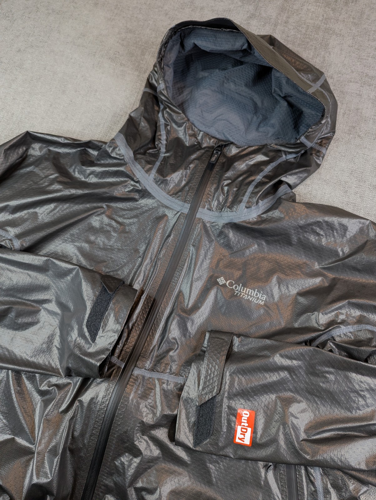 Columbia Jacket Mens XXL Black Titanium OutDry Shell Rain Packable Waterproof