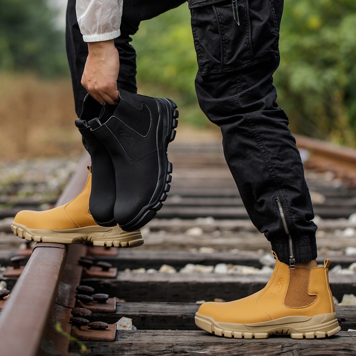 Mens Waterproof Work Boots Safety Shoes Steel Toe Botas De Trabajo Para Hombre