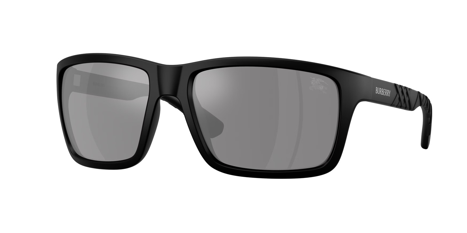BURBERRY BE4483 34646G Matte Black Grigio Specchio Argento 60mm Men’s Sunglasses