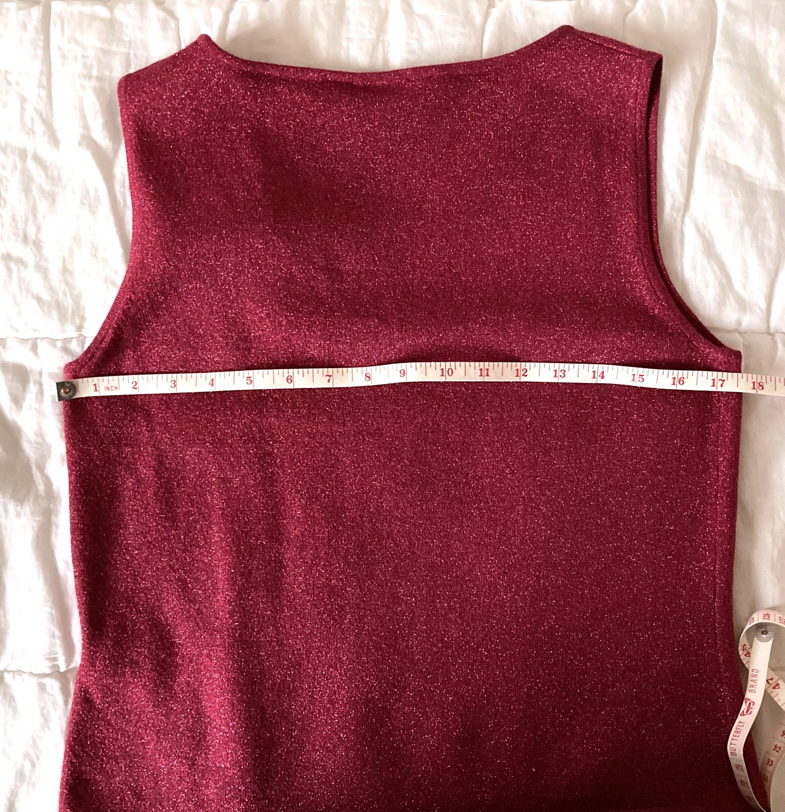 Dorothy Perkins Red Glitzy Sleeveless Top Size 14 Small Fit Floral Detail