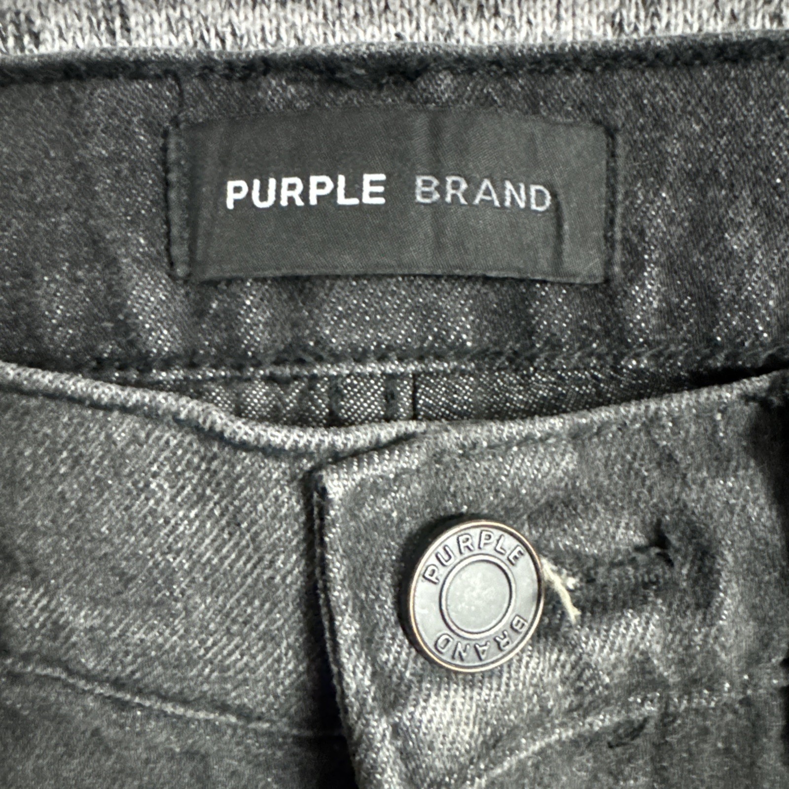 Purple Brand P004 Men’s 29 Charcoal Black Denim Pintuck Coated Flare Jeans