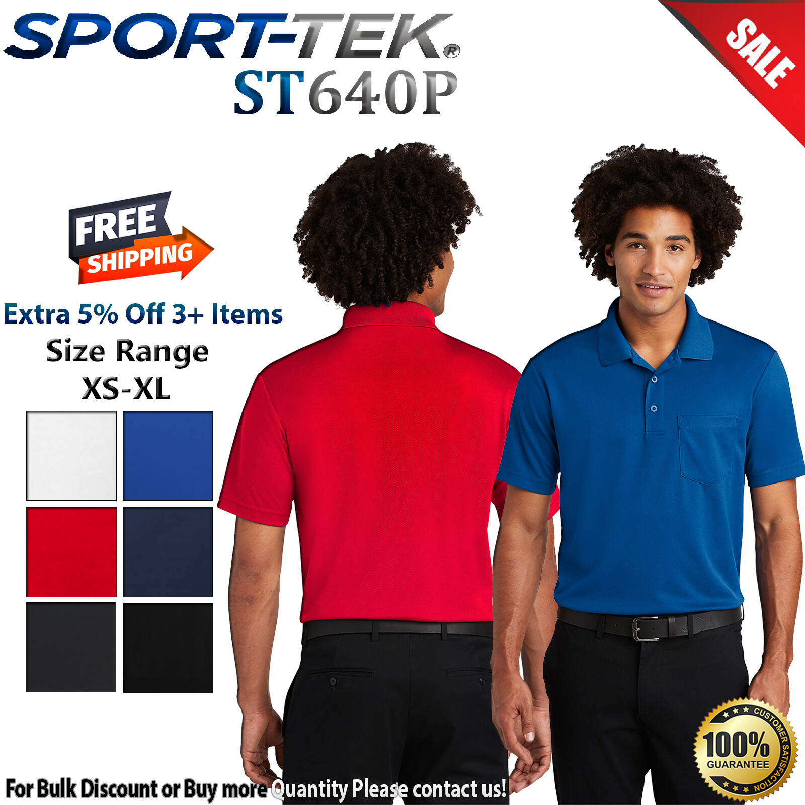 Sport-Tek ST640P Mens Short Sleeve PosiCharge RacerMesh Pocket Polo Shirt