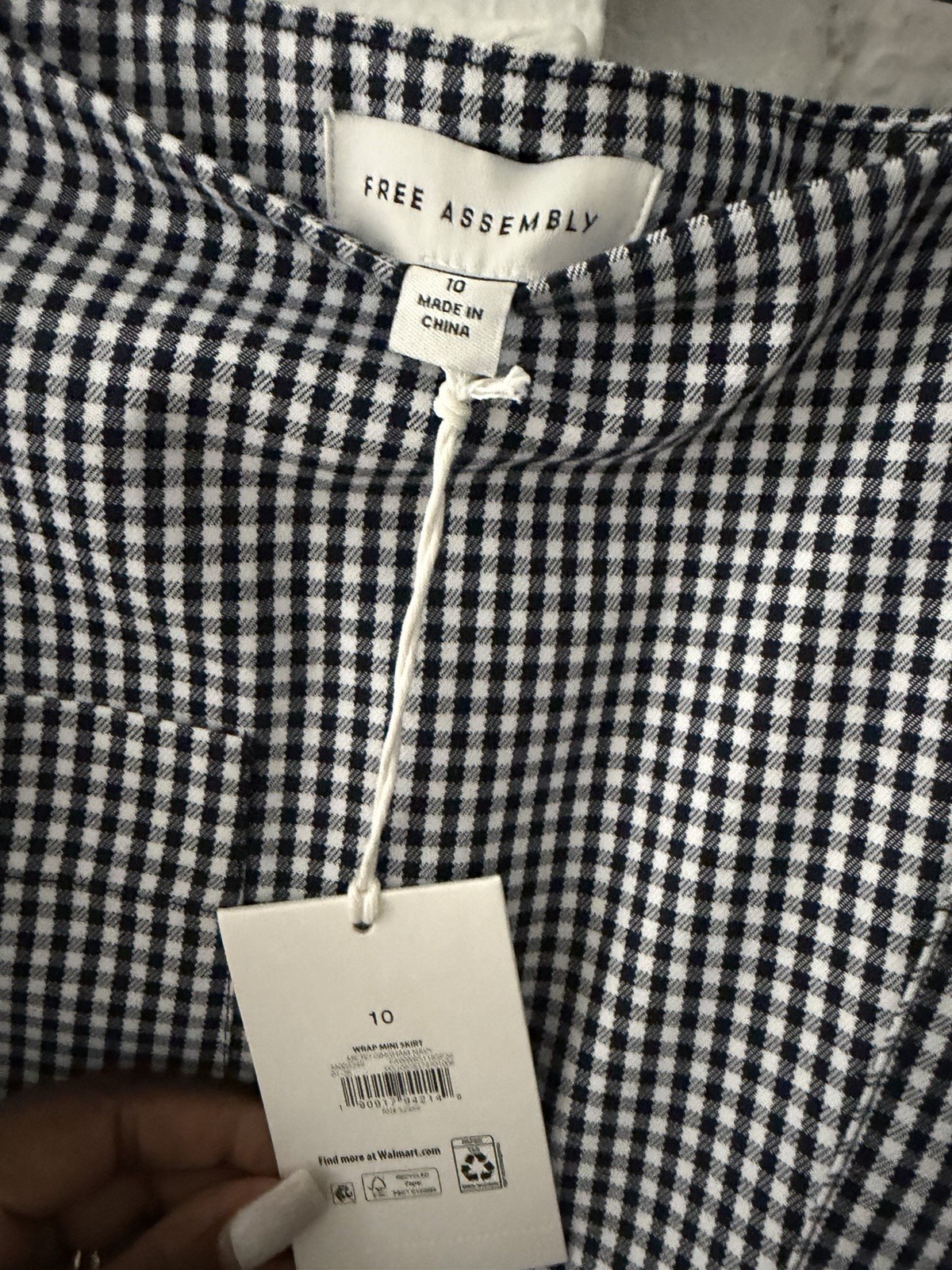 Navy Plaid Skirt Free Assembly Size 10