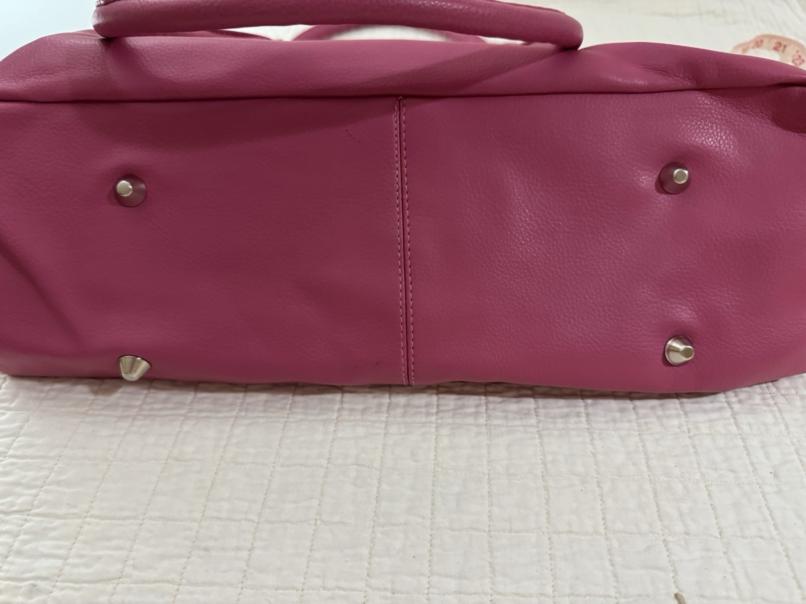 Jordana Paige Shoulder Bag Pink Double Handles Kiss Lock Buckle Metal Feet 2004