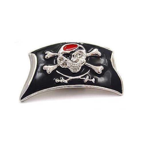 Halloween Pirate Skull Crossbones Sword Flag Motorcycle Metal Men Belt Buckle