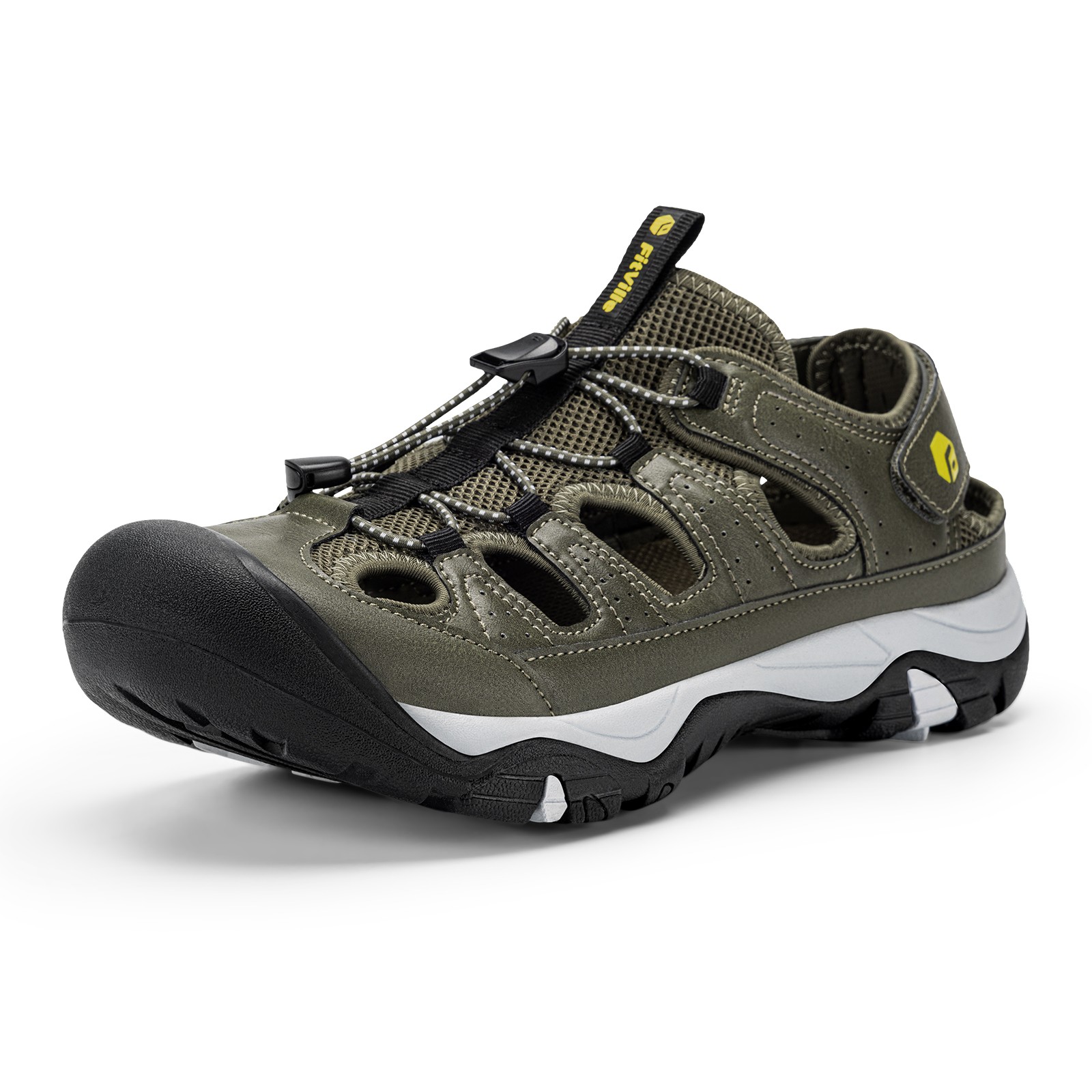 FitVille Men’s Closed Toe Sandals Trekking Hiking Sport Sandals Arch Support