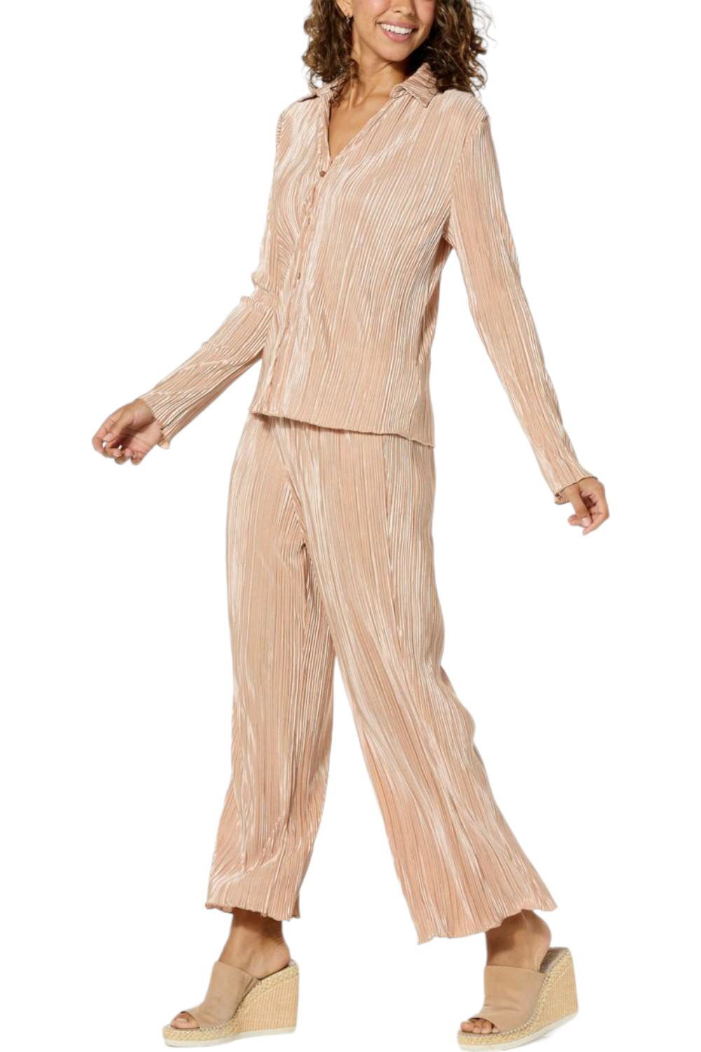 kathy ireland 2-piece Central Park West Top & Pant Set Golden Sand