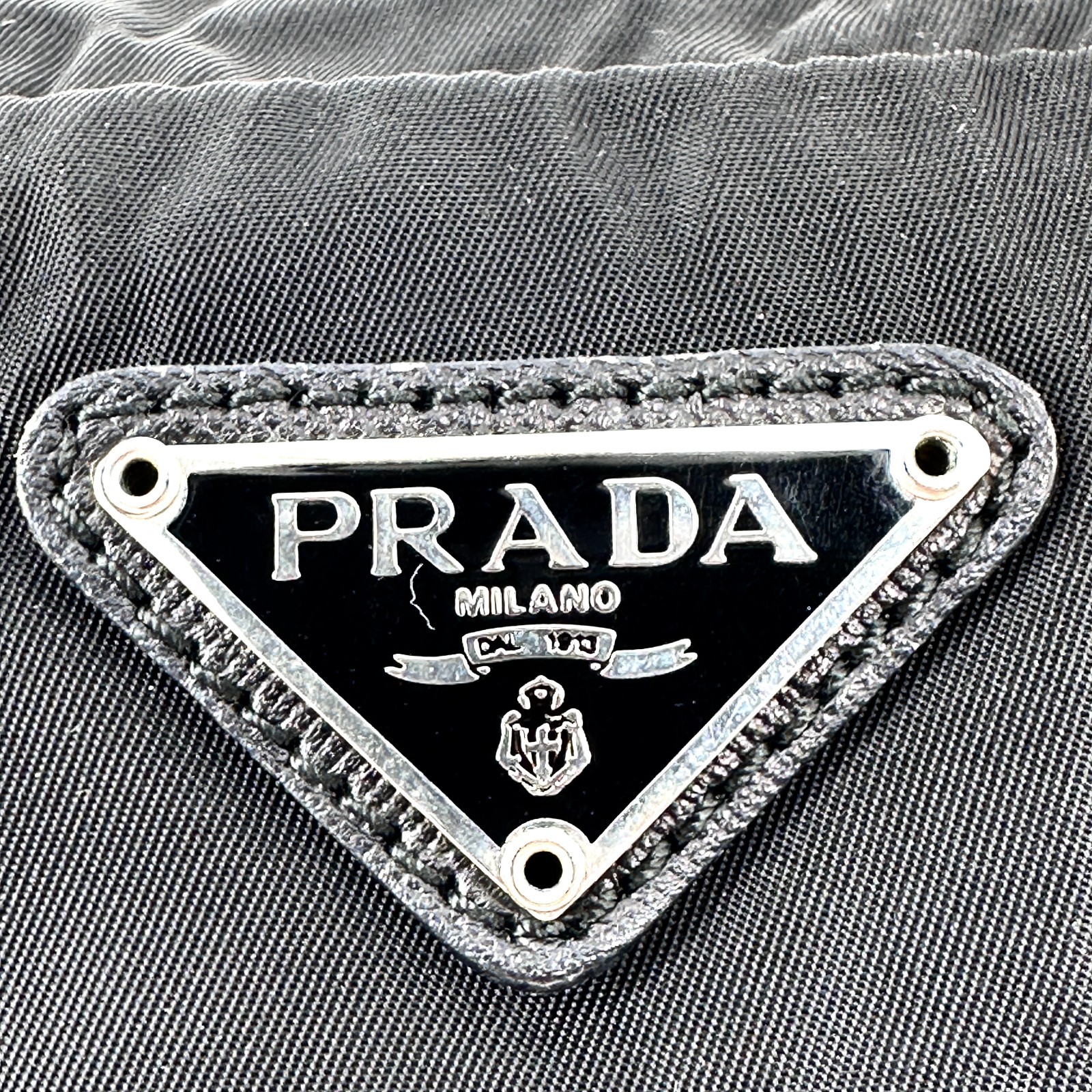 PRADA Cosmetic Pouch Nylon Black Authentic