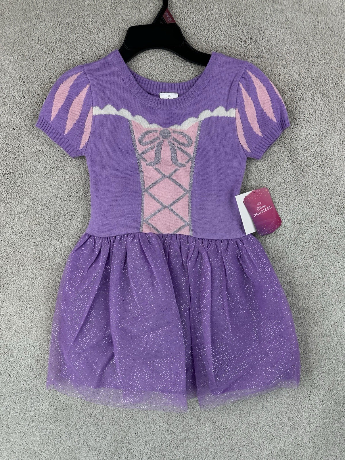 Disney Princess Rapunzel Light Purple Short Sleeve Tulle Dress Kids S (6/6X)