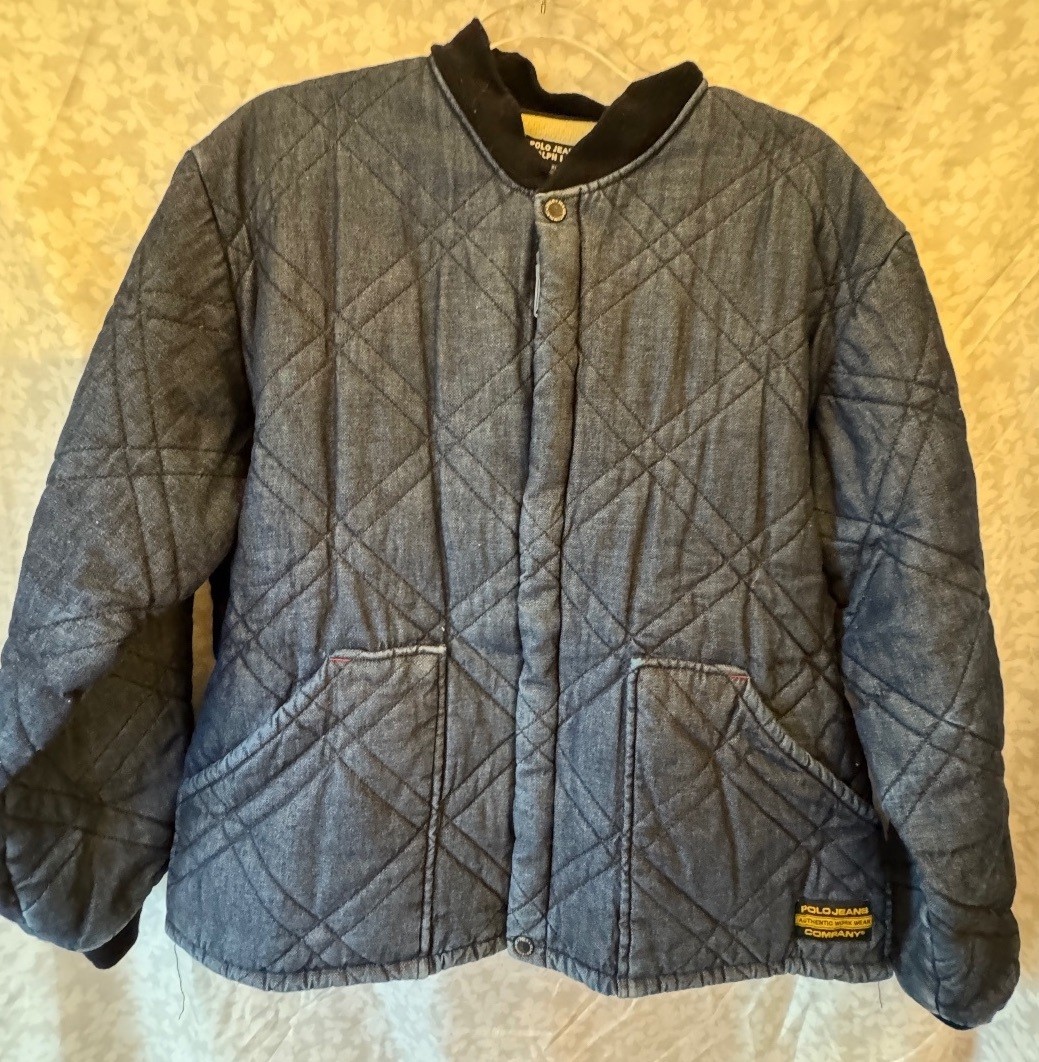 Polo Jeans Co. Ralph Lauren Authentic Work Wear Quilted Denim Jacket Large
