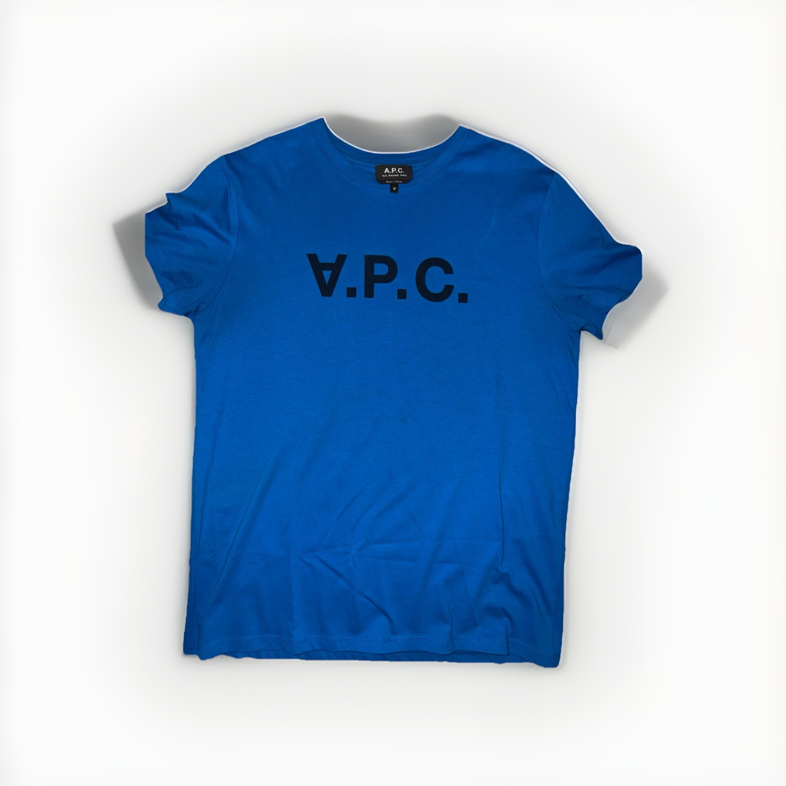 A.P.C. Rue Madame Paris Men’s T-Shirt Size Medium Royal Blue VPC