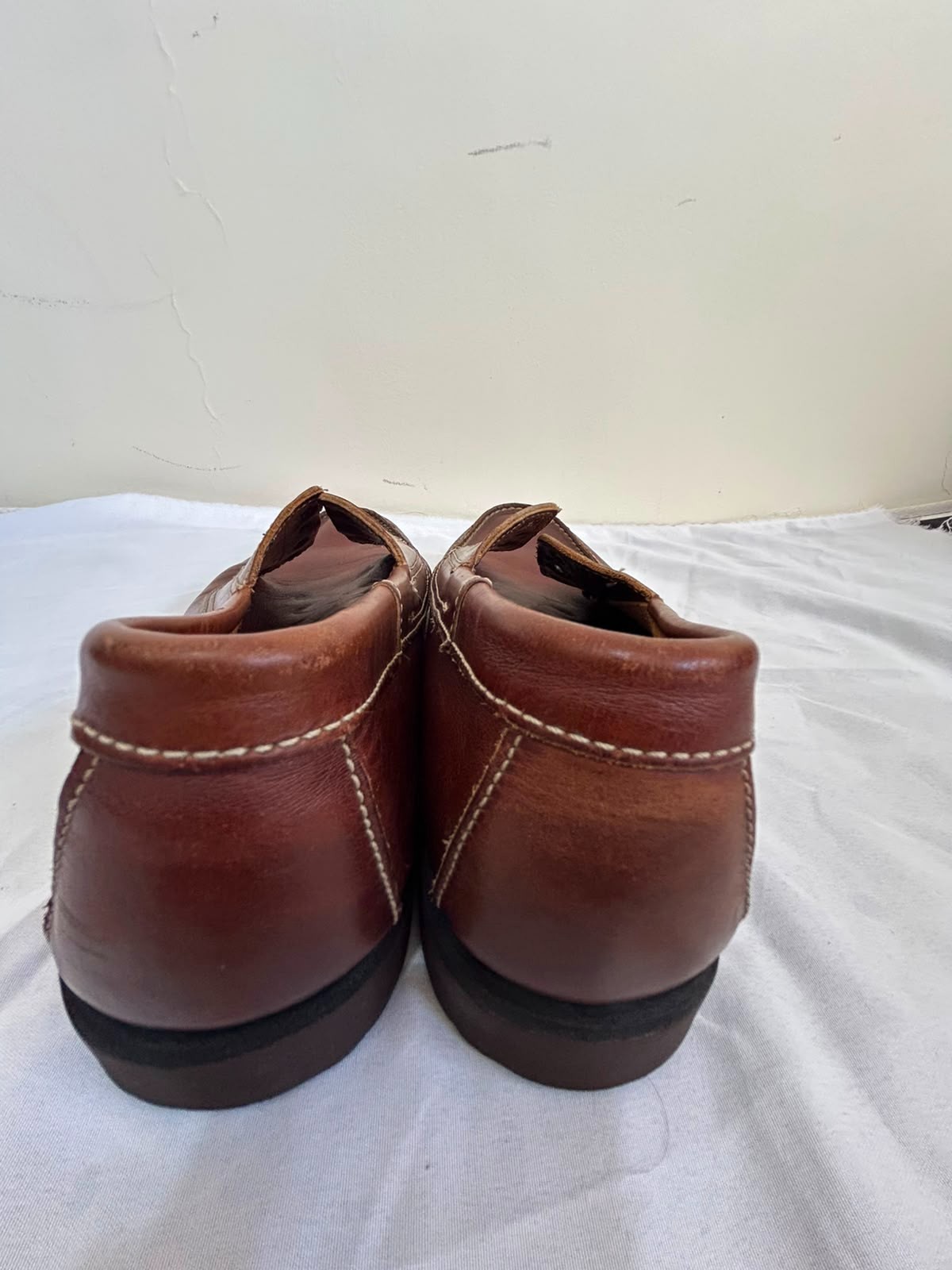Sebago Genuine Handsewn Mens Brown Leather Moc Toe Oxford Size US 11W EUR 45