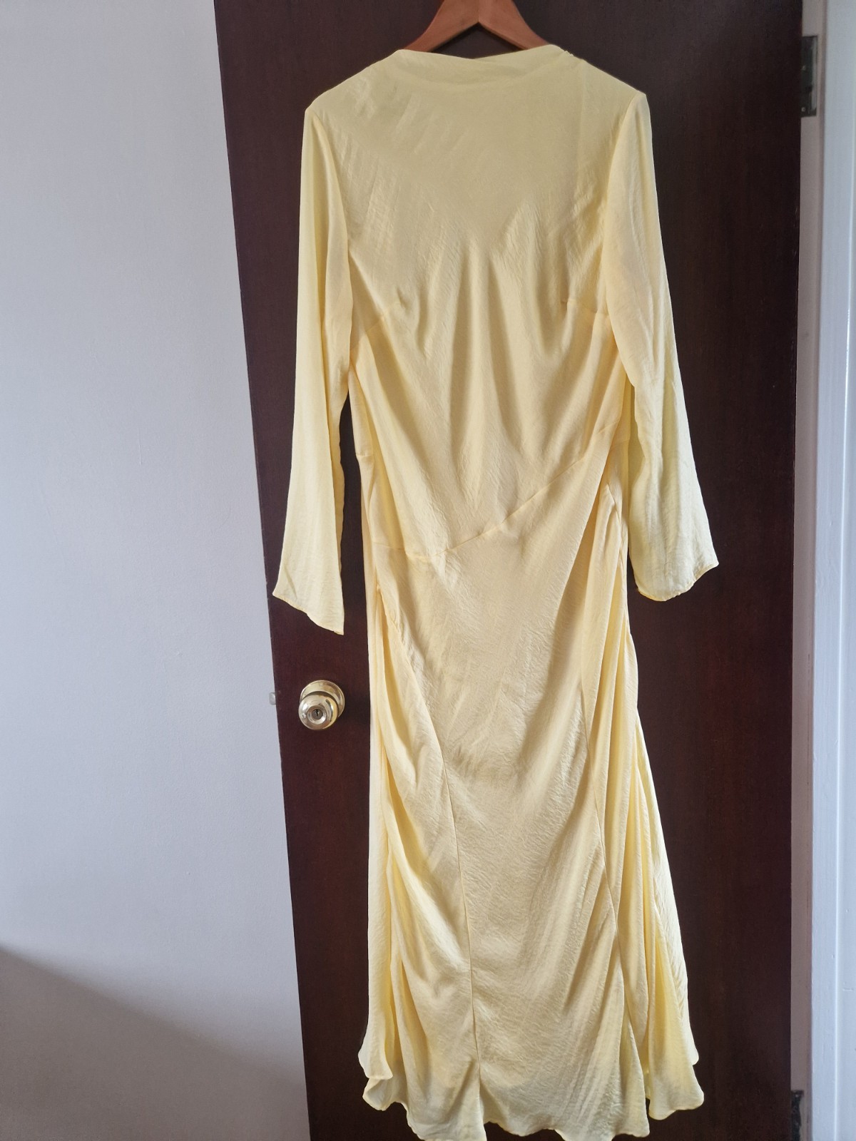 Asos Design Long Dress Size 18 Yellow Summer Wedding Occasion Party Graduation