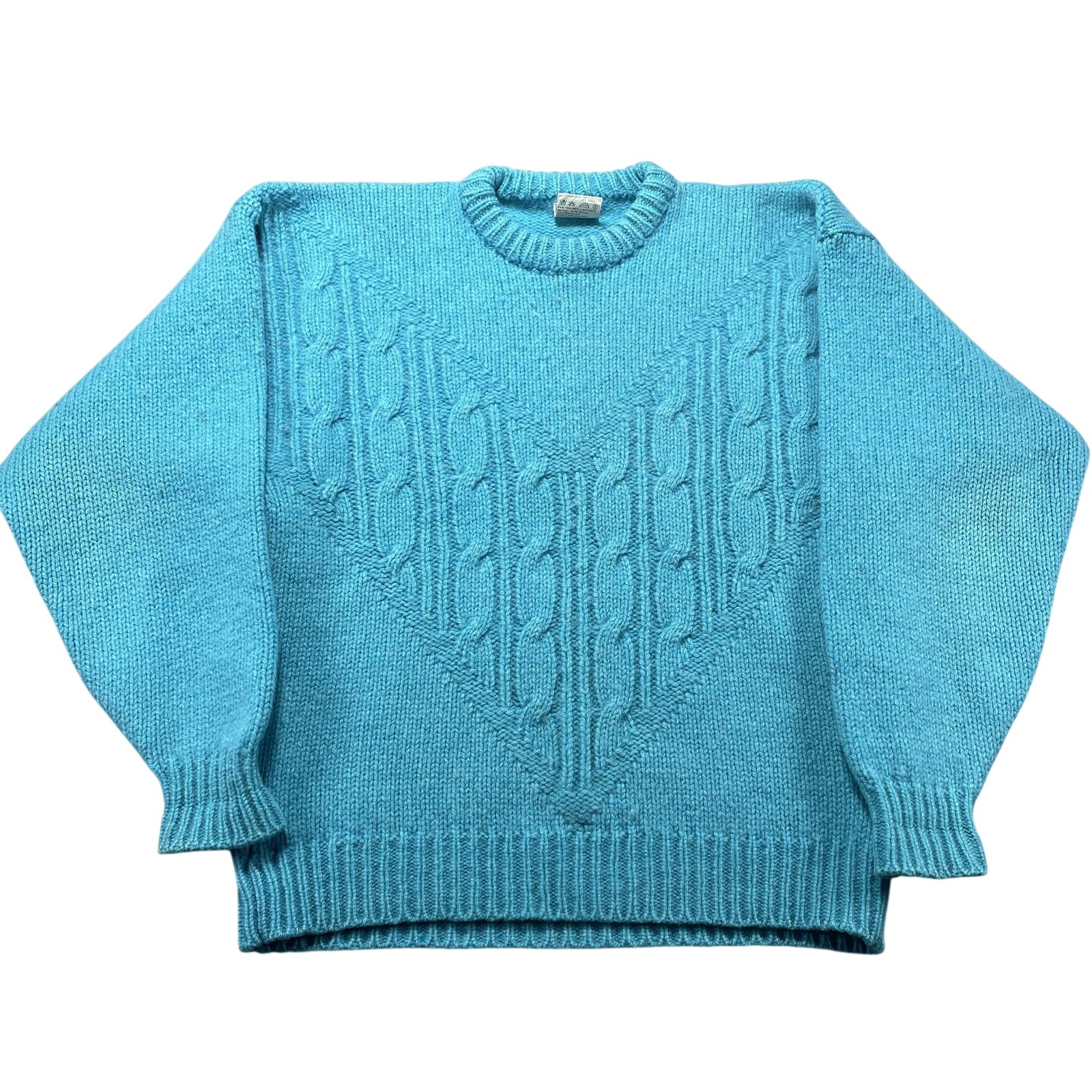Vintage John Molloy Sweater Mens Medium Blue Wool Knit Crewneck Pullover Ireland