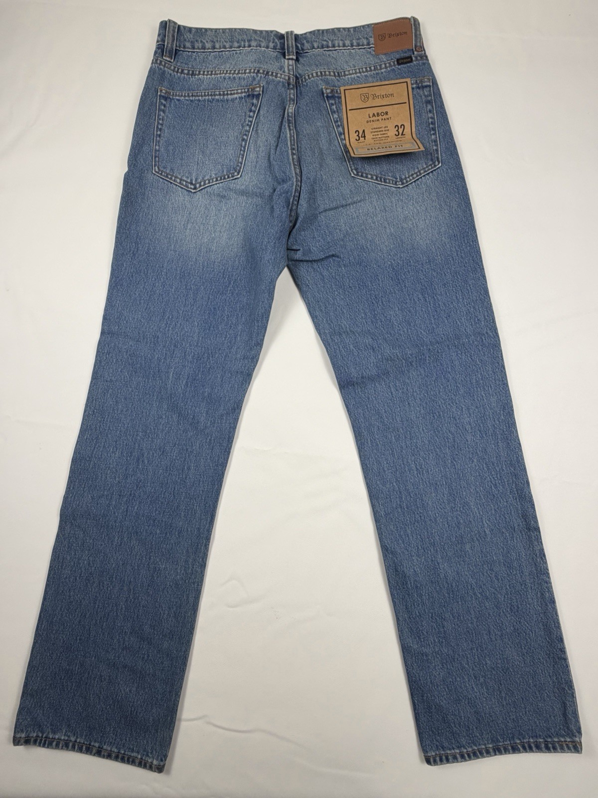 BRIXTON Labor 5 Pkt Denim Pants Jeans Men’s Faded Indigo New With Tags Relaxed