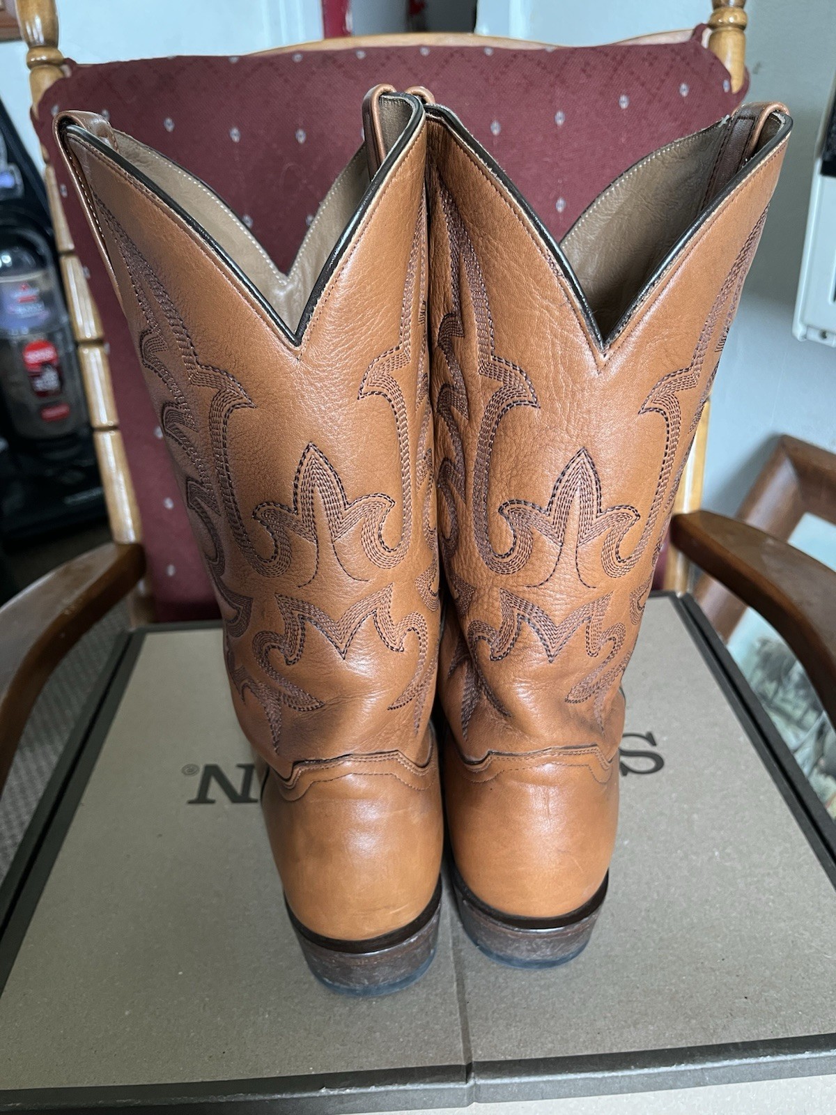 Stetson Sharp 11D Mens R Toe Western Cowboy Boots W/Box Made In USA