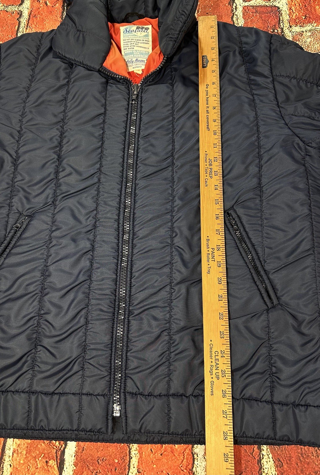 HELLY HANSEN SAILING JACKET SIZE LARGE 1960s 1970s SEAFARER NAVY VINTAGE COAT