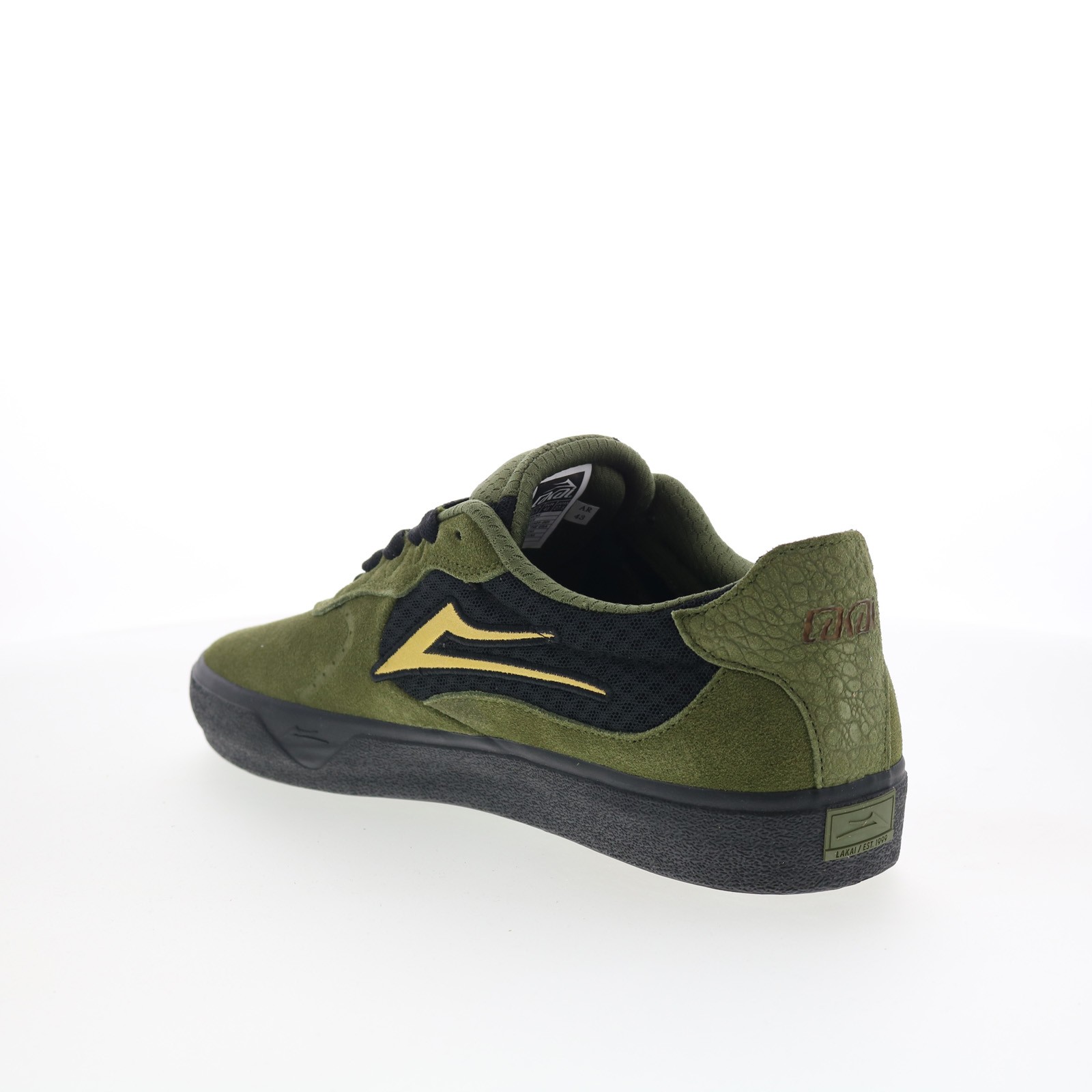 Lakai Essex Mens Green Suede Lace Up Skate Inspired Sneakers Shoes