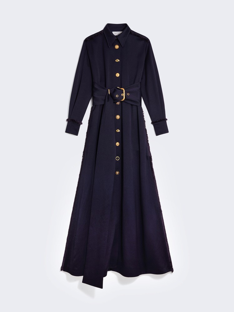 Blue Navy Long Shirt Blue Schiaparelli Dress