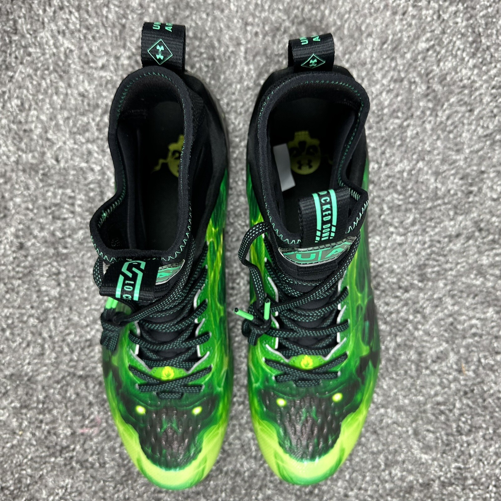 Under Armour UA Spotlight Lux MC LE Slime Green Mens Football Cleats Size 11.5