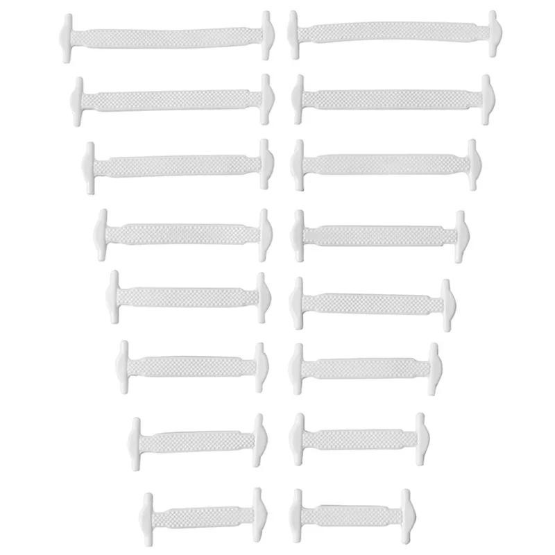 New 16pcs Elastic Shoe Laces All Sneakers Silicone Stretch Shoelaces Unisex Fash