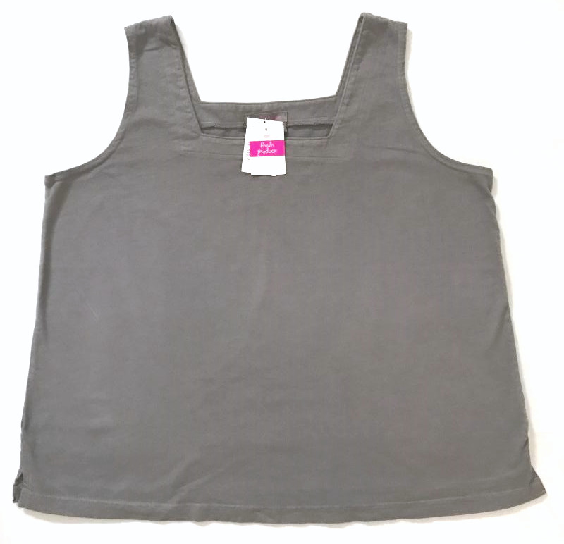 FRESH PRODUCE Small Smoke GRAY Jersey Cotton $39 Boxy Tank TOP NWT New S