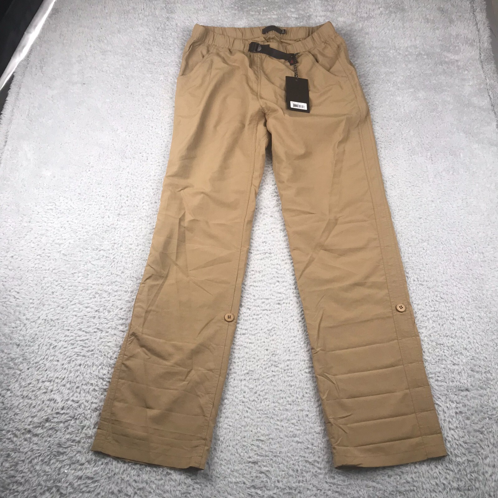 Gramicci Roll Up G Pants Womens S/31 Beach Khaki Convertible Belted Hiking NEW