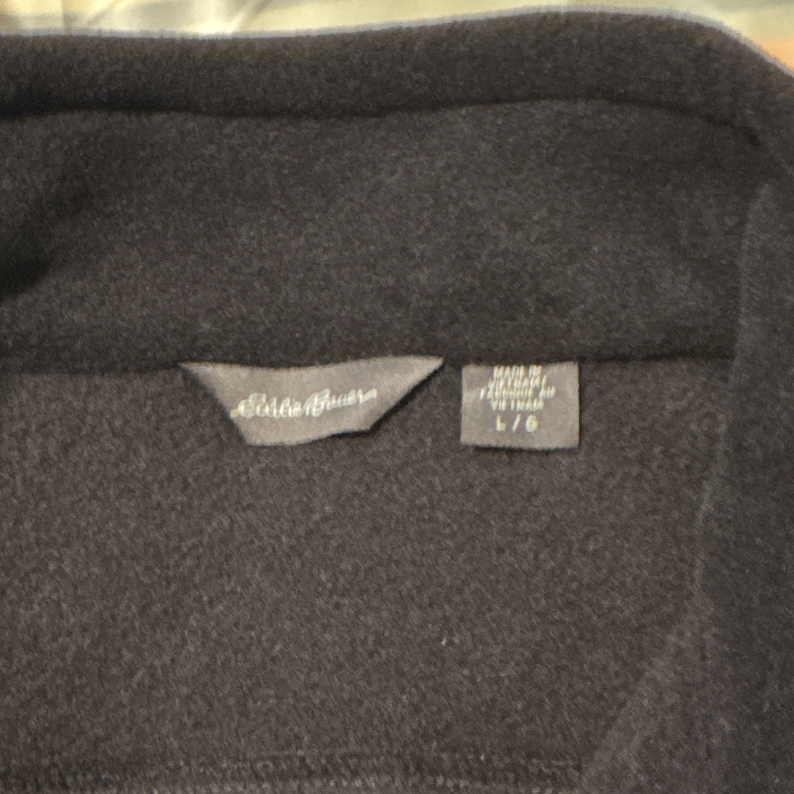 Eddie Bauer Men’s Black Fleece Full Zip Vest L J.P. Morgan Embroidered Logo